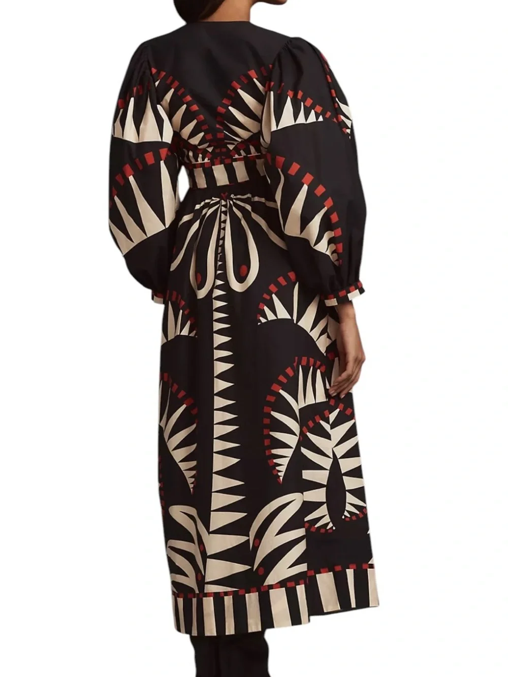 Farm Rio Coconut Grove Puff-Sleeve V-Neck Maxi Dress S - Picture 2 of 7